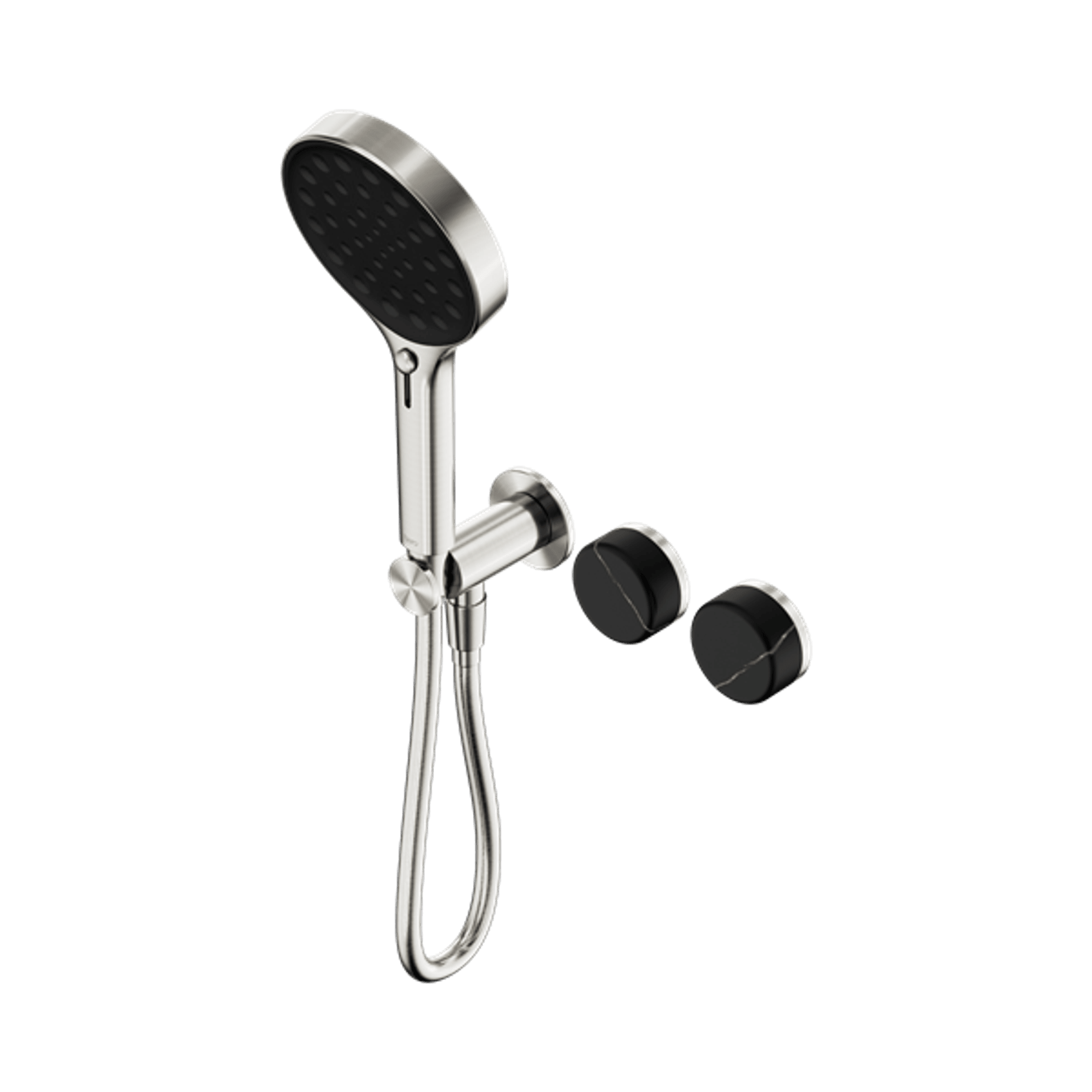 Serenity Shower System Marquina Black Handle And Serenity Hand Shower Brushed Nickel gallery detail image