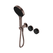 Serenity Shower System Marquina Black Handle And Serenity Hand Shower Brushed Bronze gallery detail image