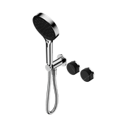 Serenity Shower System Marquina Black Handle And Serenity Hand Shower Chrome gallery detail image