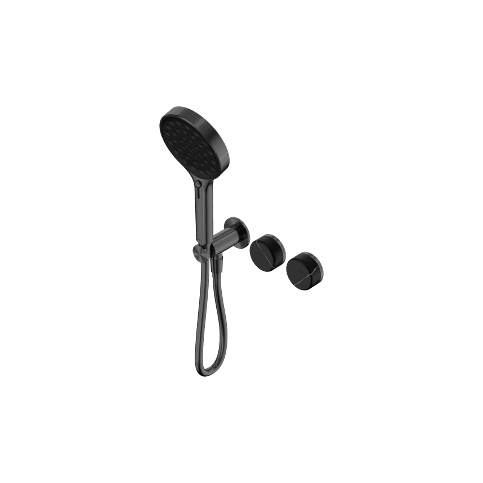 Serenity Shower System Marquina Black Handle And Serenity Hand Shower Gun Metal gallery detail image