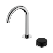 Serenity Basin Mixer Arc Spout Marquina Black Handle Chrome gallery detail image