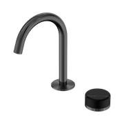 Serenity Basin Mixer Arc Spout Marquina Black Handle Gun Metal gallery detail image