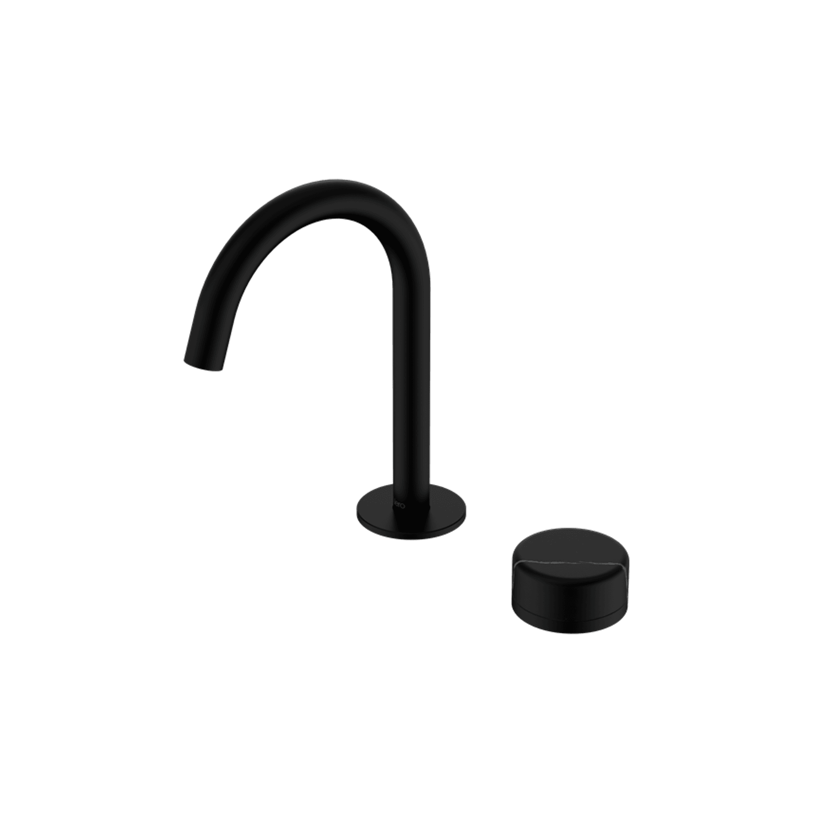 Serenity Basin Mixer Arc Spout Marquina Black Handle Matte Black gallery detail image