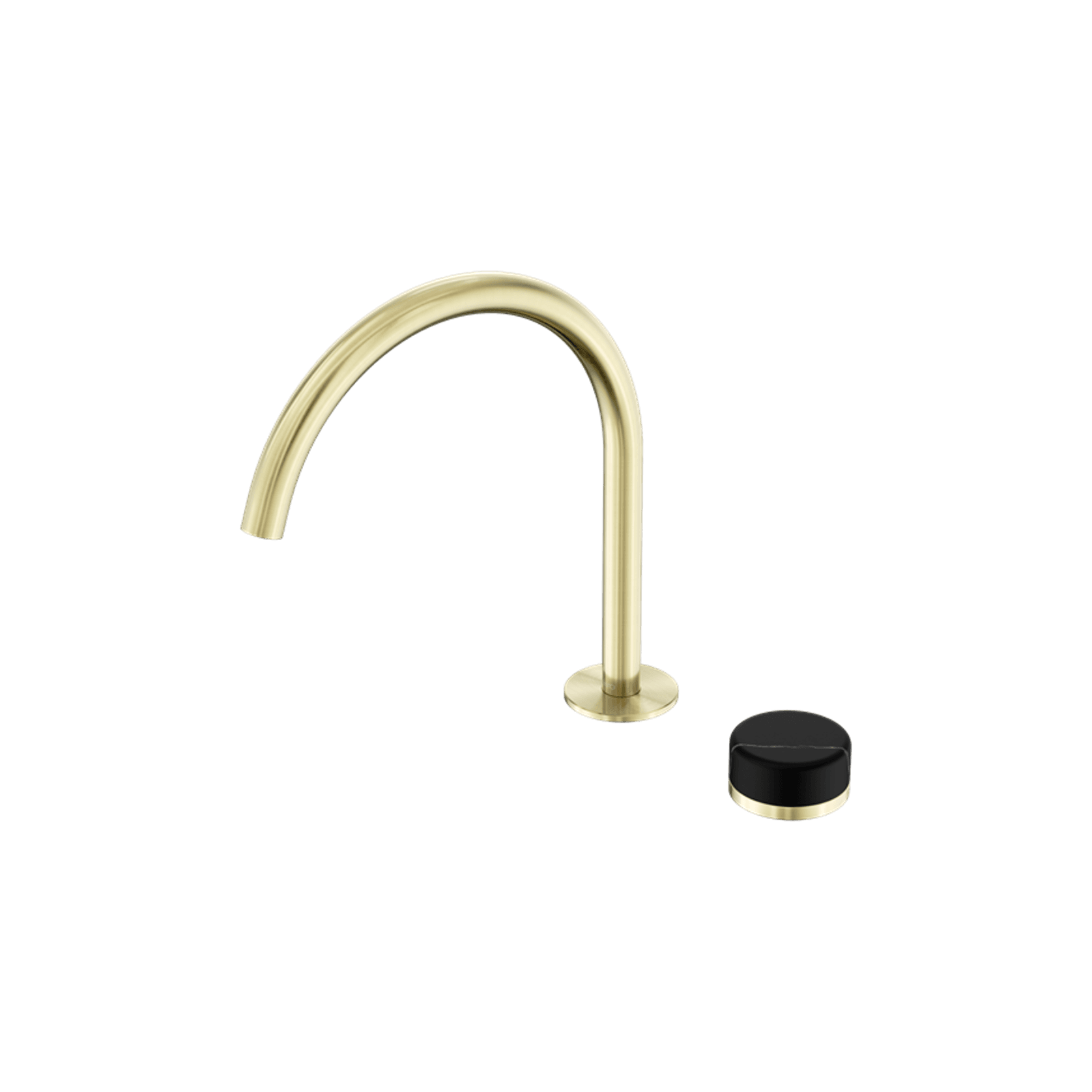 Serenity Bath/Kitchen Mixer Arc Spout Marquina Black Handle Brushed Gold gallery detail image