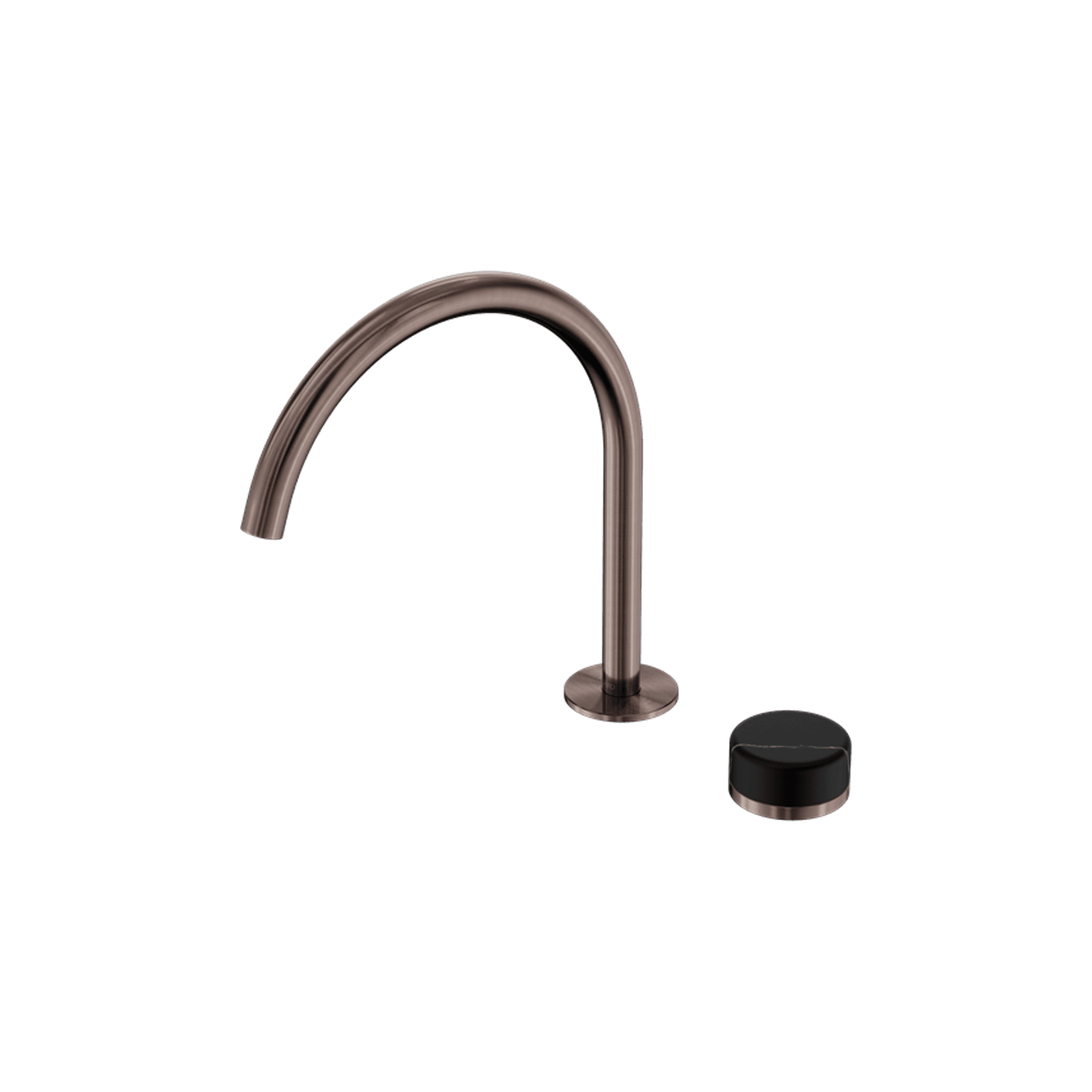 Serenity Bath/Kitchen Mixer Arc Spout Marquina Black Handle Brushed Bronze gallery detail image