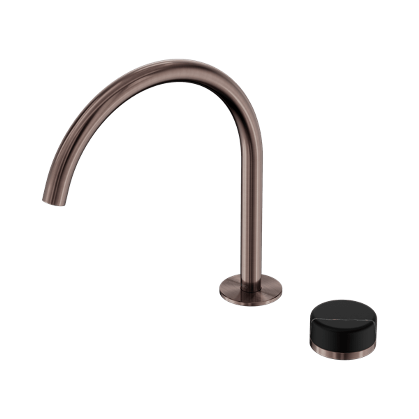 Serenity Bath/Kitchen Mixer Arc Spout Marquina Black Handle Brushed Bronze gallery detail image