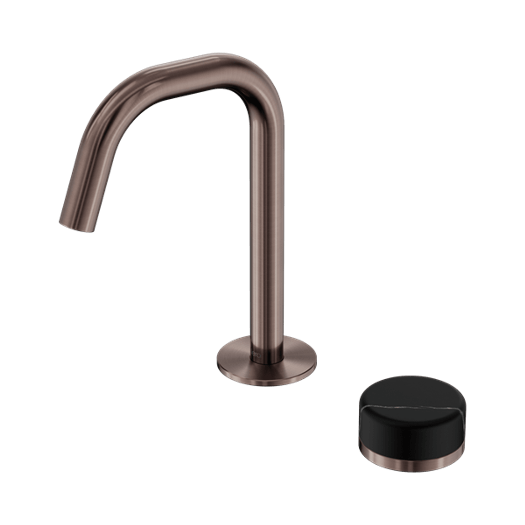 Serenity Basin Mixer Edge Spout Marquina Black Handle Brushed Bronze gallery detail image
