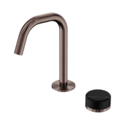 Serenity Basin Mixer Edge Spout Marquina Black Handle Brushed Bronze gallery detail image