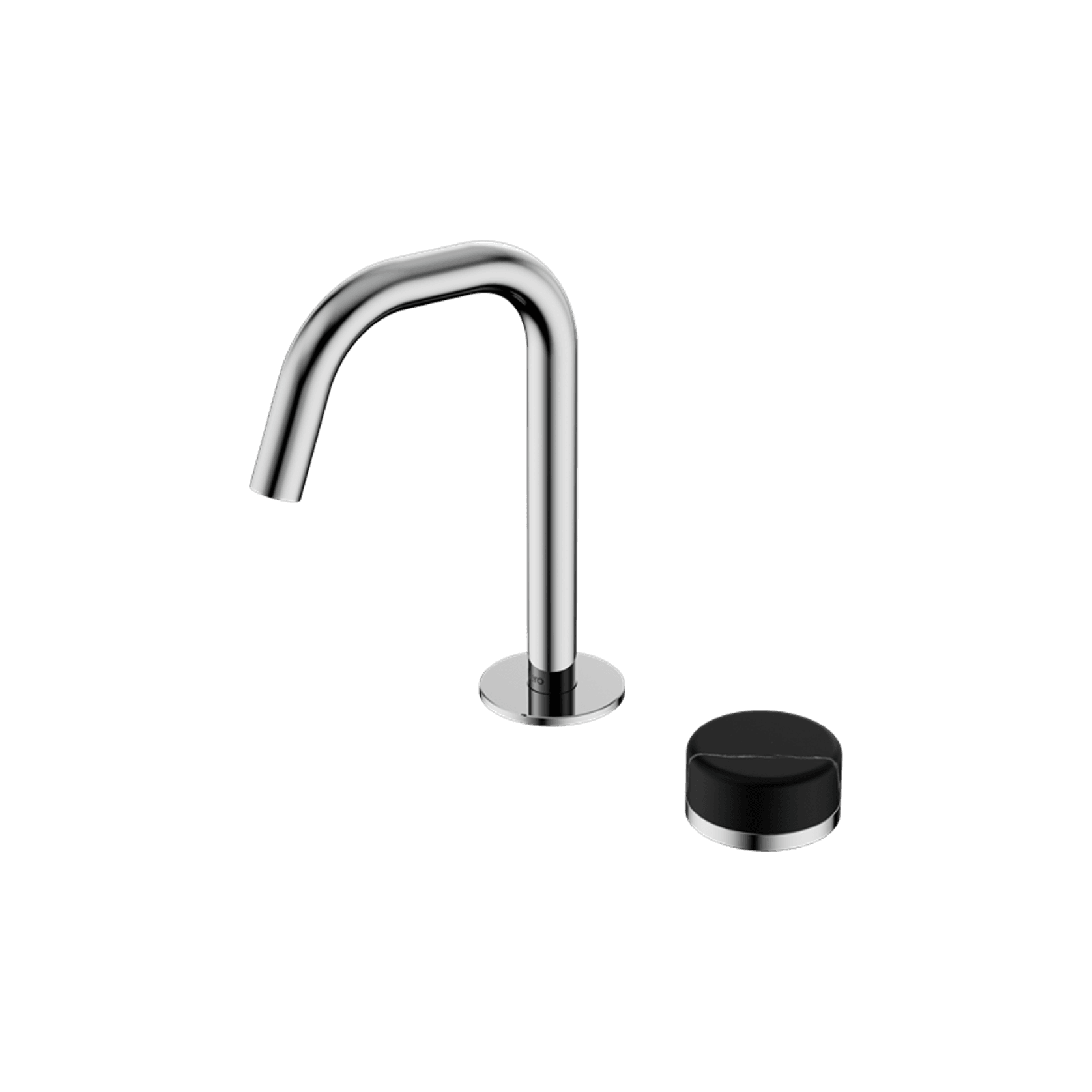 Serenity Basin Mixer Edge Spout Marquina Black Handle Chrome gallery detail image