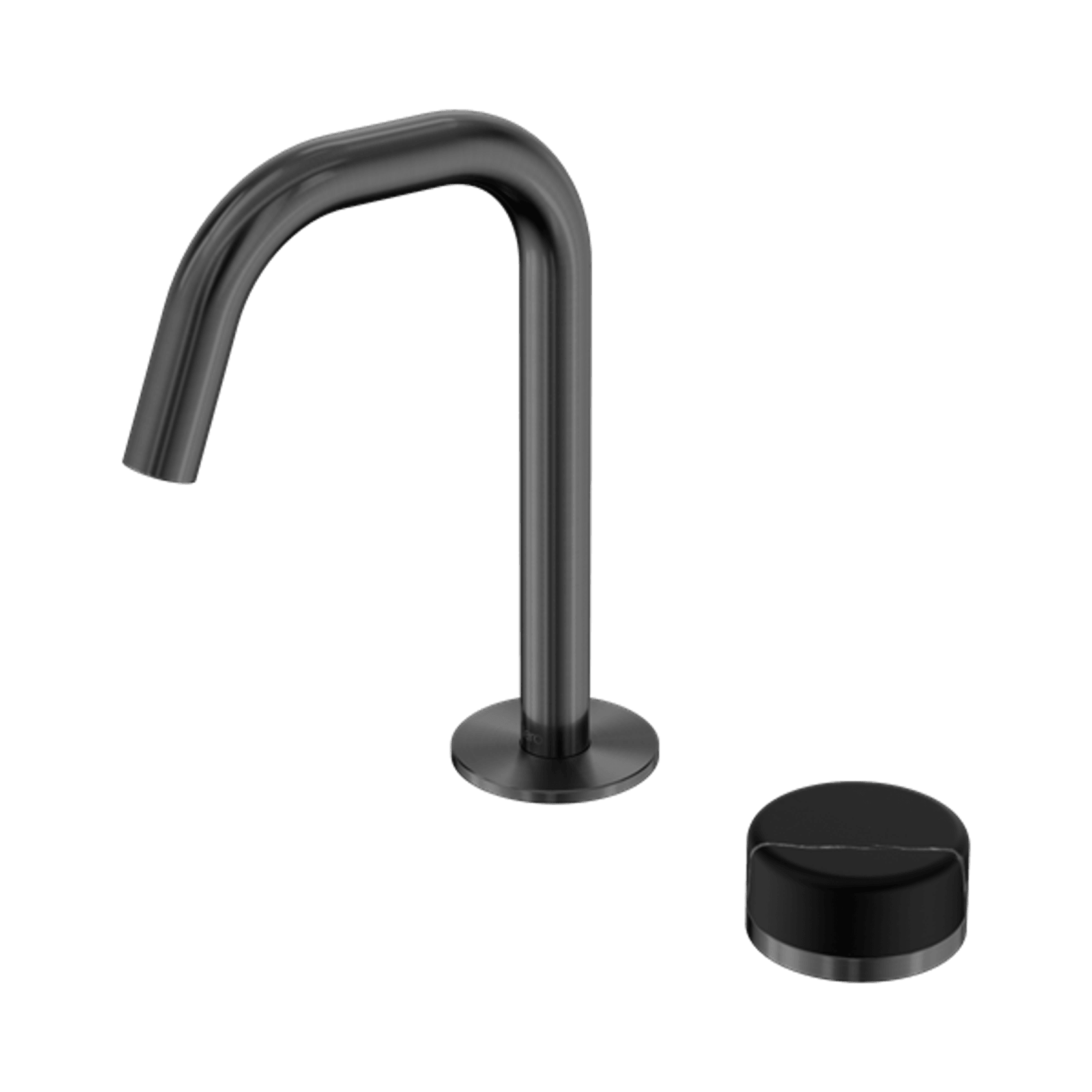 Serenity Basin Mixer Edge Spout Marquina Black Handle Gun Metal gallery detail image