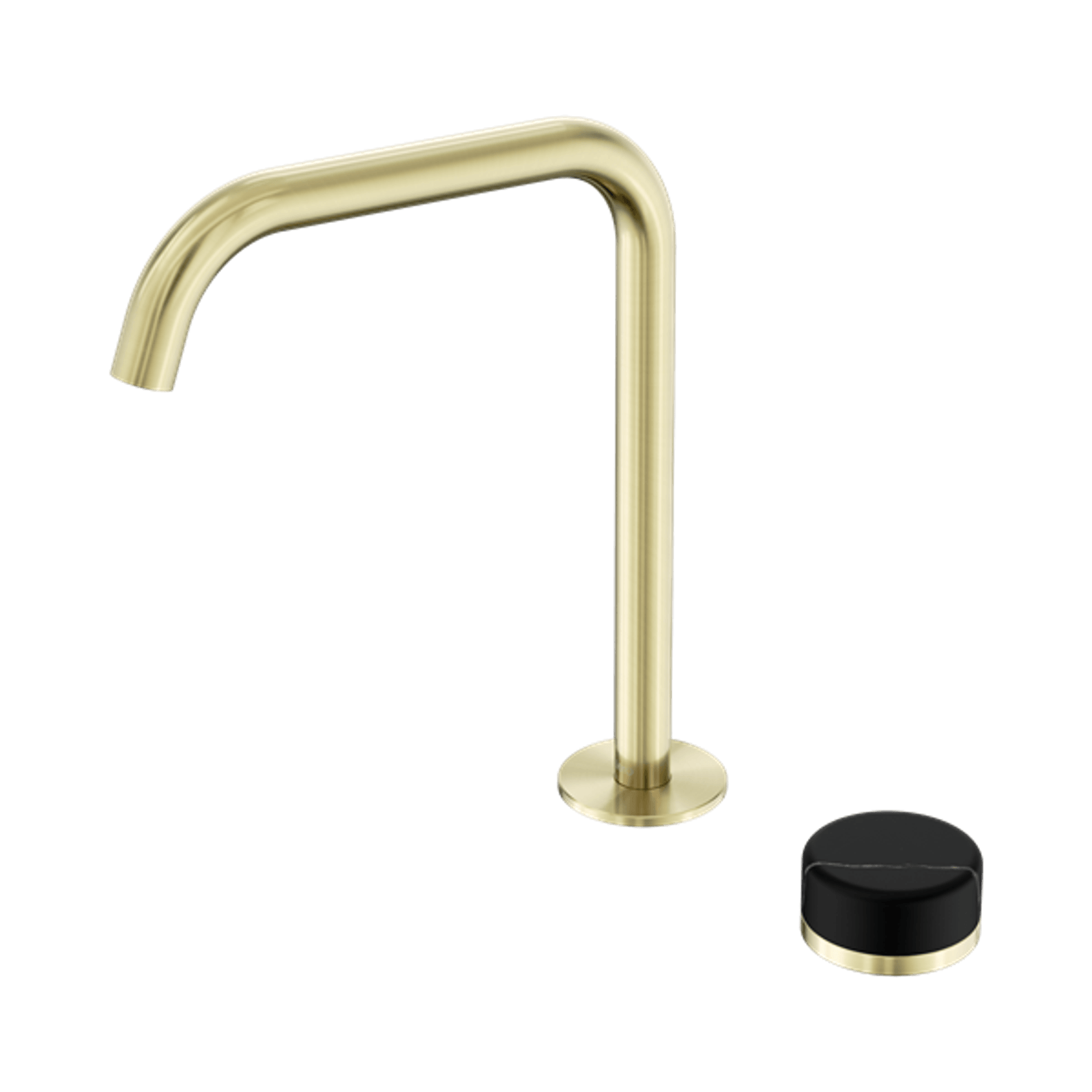 Serenity Bath/Kitchen Mixer Edge Spout Marquina Black Handle Brushed Gold gallery detail image