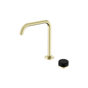 Serenity Bath/Kitchen Mixer Edge Spout Marquina Black Handle Brushed Gold gallery detail image