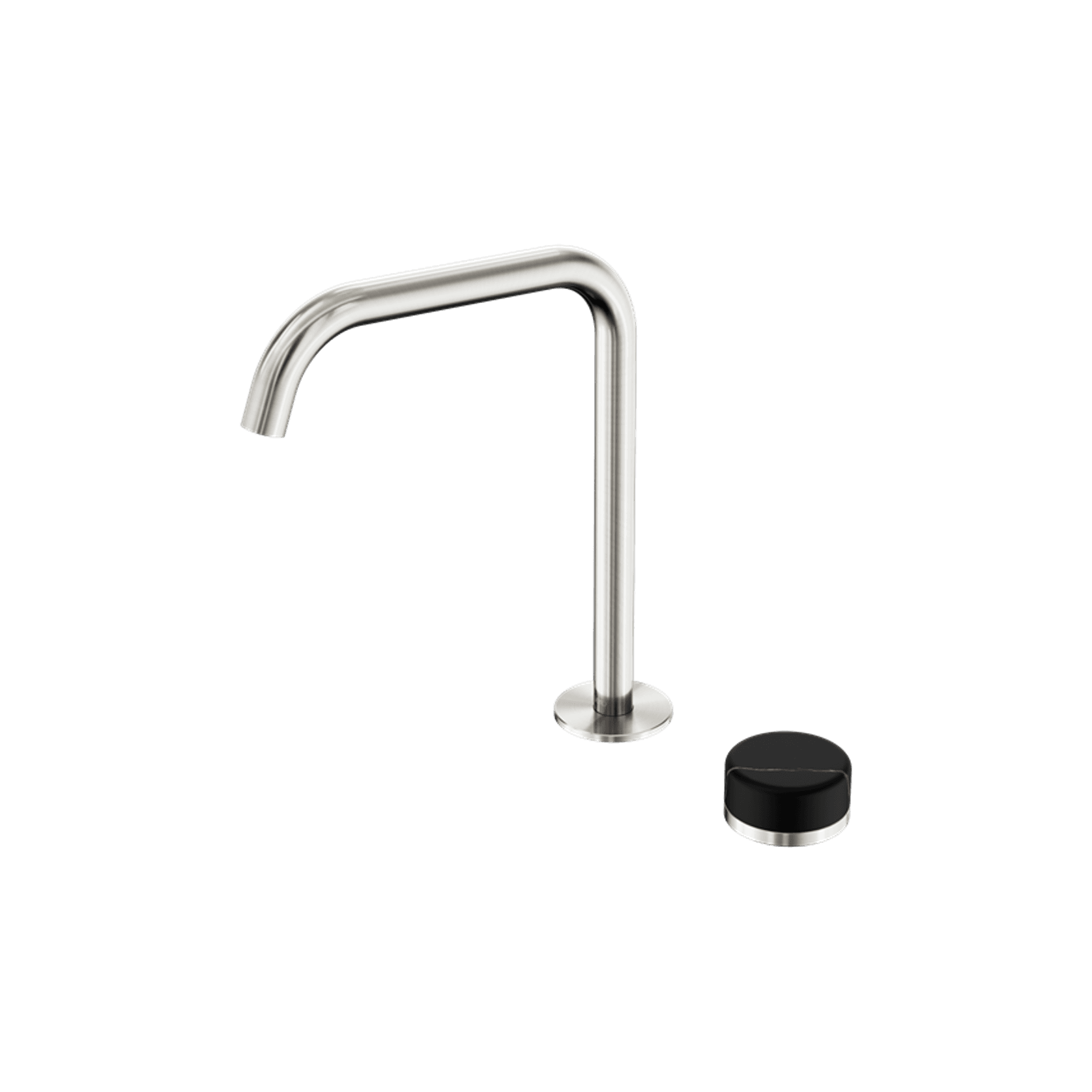 Serenity Bath/Kitchen Mixer Edge Spout Marquina Black Handle Brushed Nickel gallery detail image