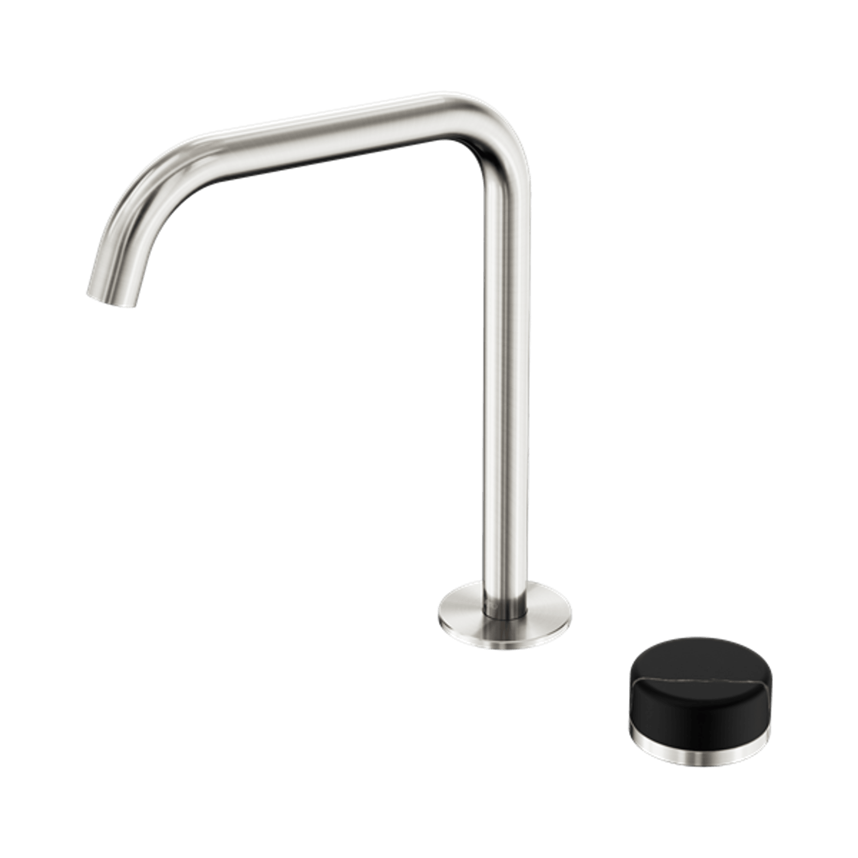 Serenity Bath/Kitchen Mixer Edge Spout Marquina Black Handle Brushed Nickel gallery detail image