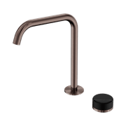 Serenity Bath/Kitchen Mixer Edge Spout Marquina Black Handle Brushed Bronze gallery detail image