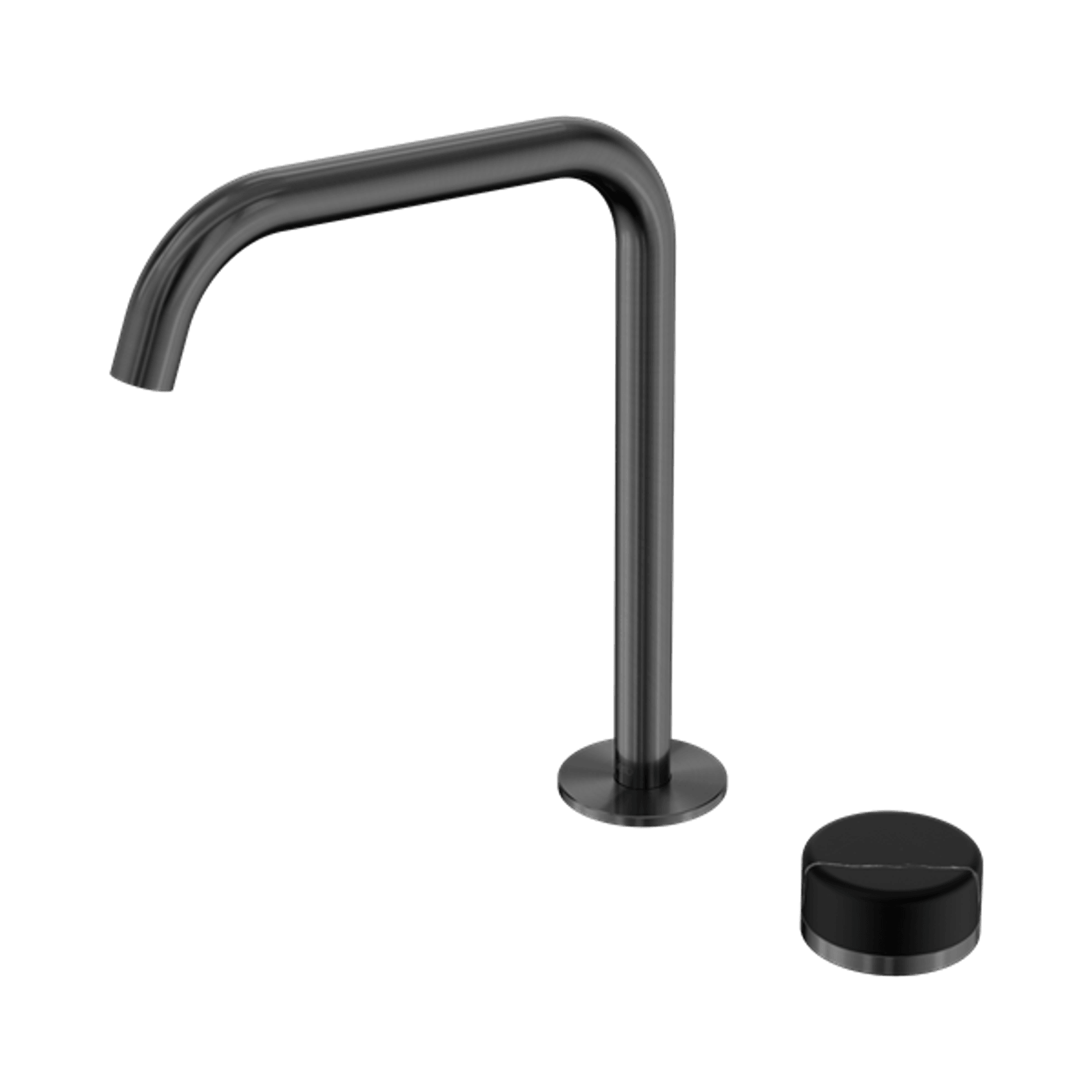 Serenity Bath/Kitchen Mixer Edge Spout Marquina Black Handle Gun Metal gallery detail image