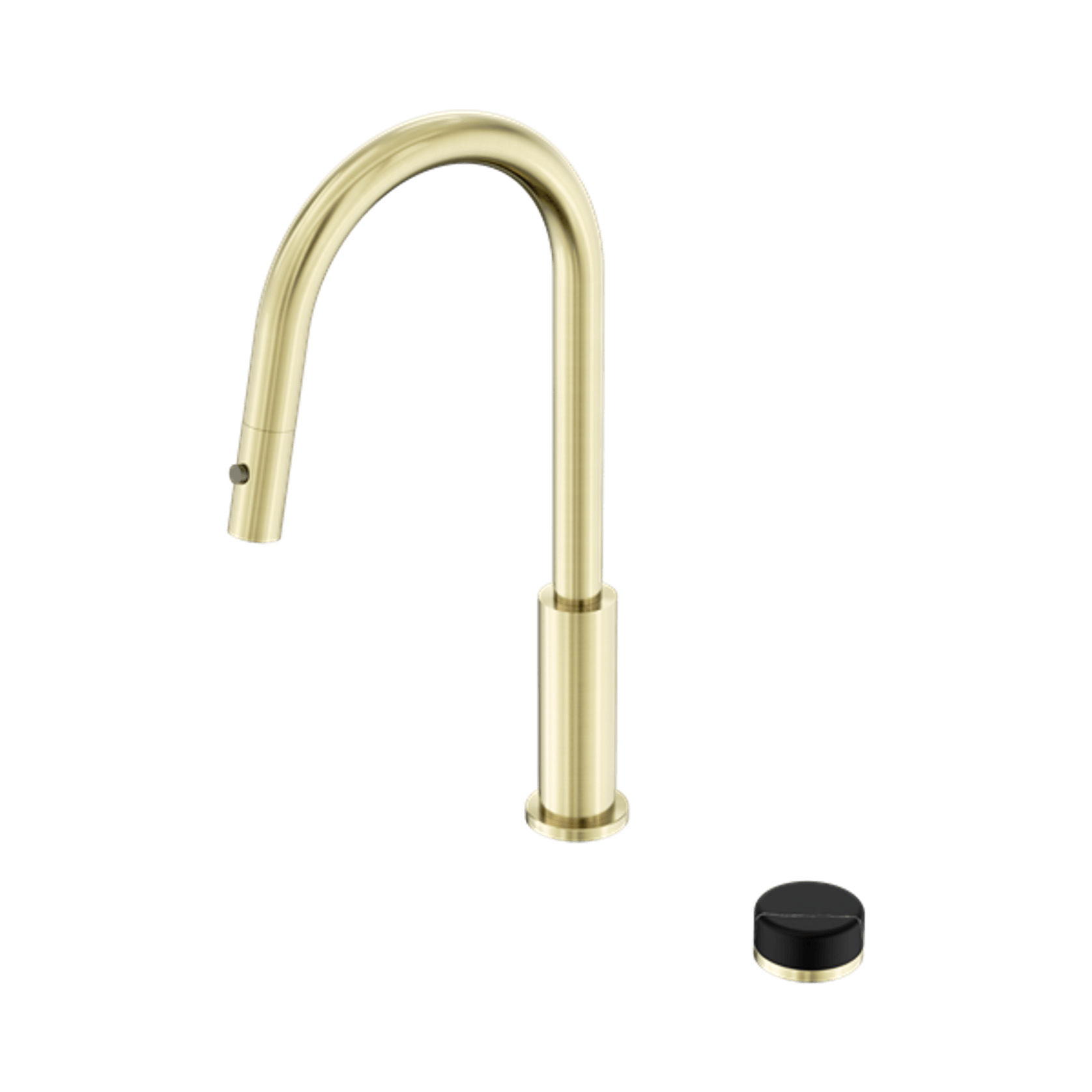 Serenity pull out kitchen Set Marquina Black Handle Brushed Gold gallery detail image