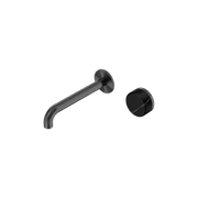 Serenity Wall Basin Mixer 160mm Spout Marquina Black Handle Gun Metal gallery detail image