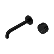 Serenity Wall Basin Mixer 185mm Spout Marquina Black Handle Matte Black gallery detail image