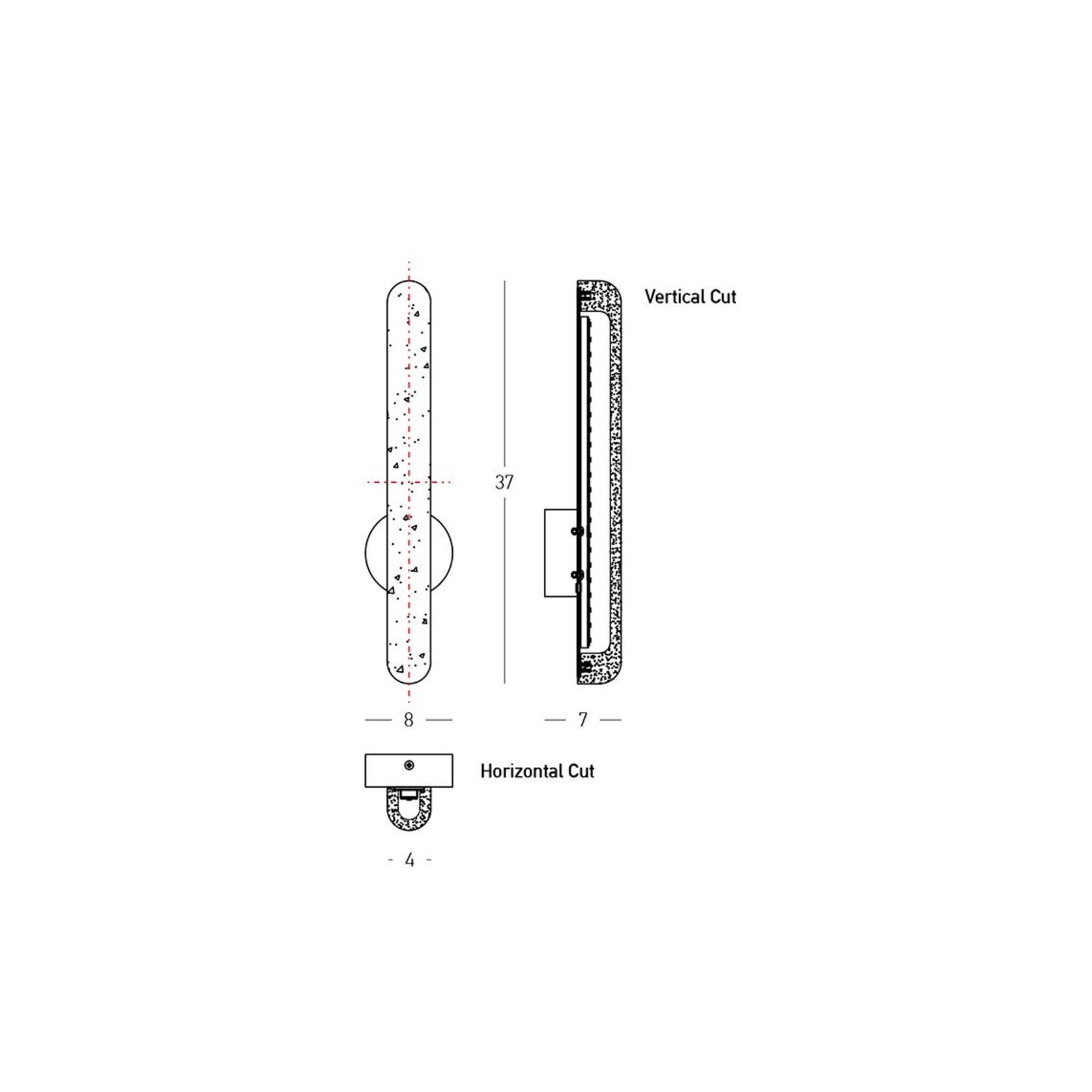 Zeus Pillar Wall Light 37cm gallery detail image