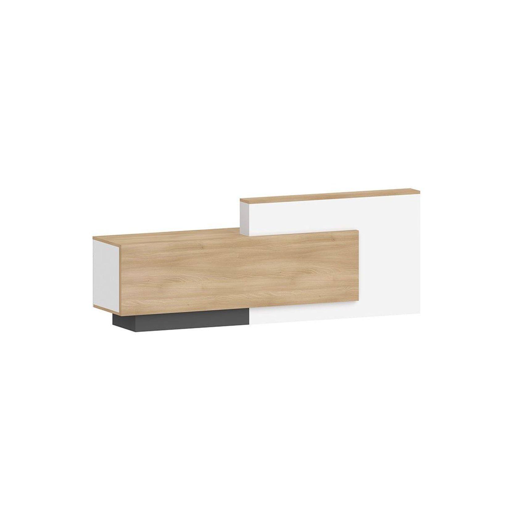 HELMER Reception Desk 2.4M Left Panel - Oak & white gallery detail image