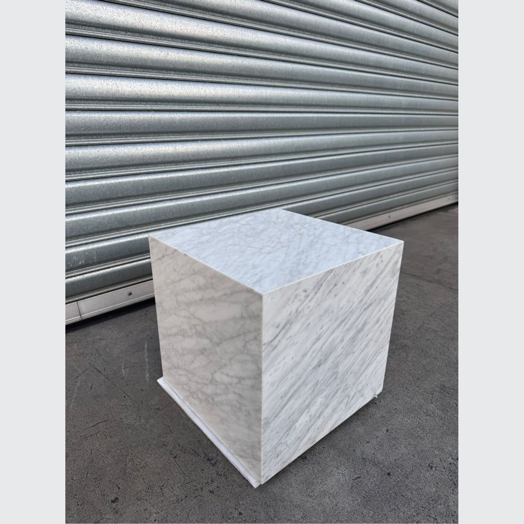 Cube Side Table - Carrara Marble | Natural Stone Co. gallery detail image