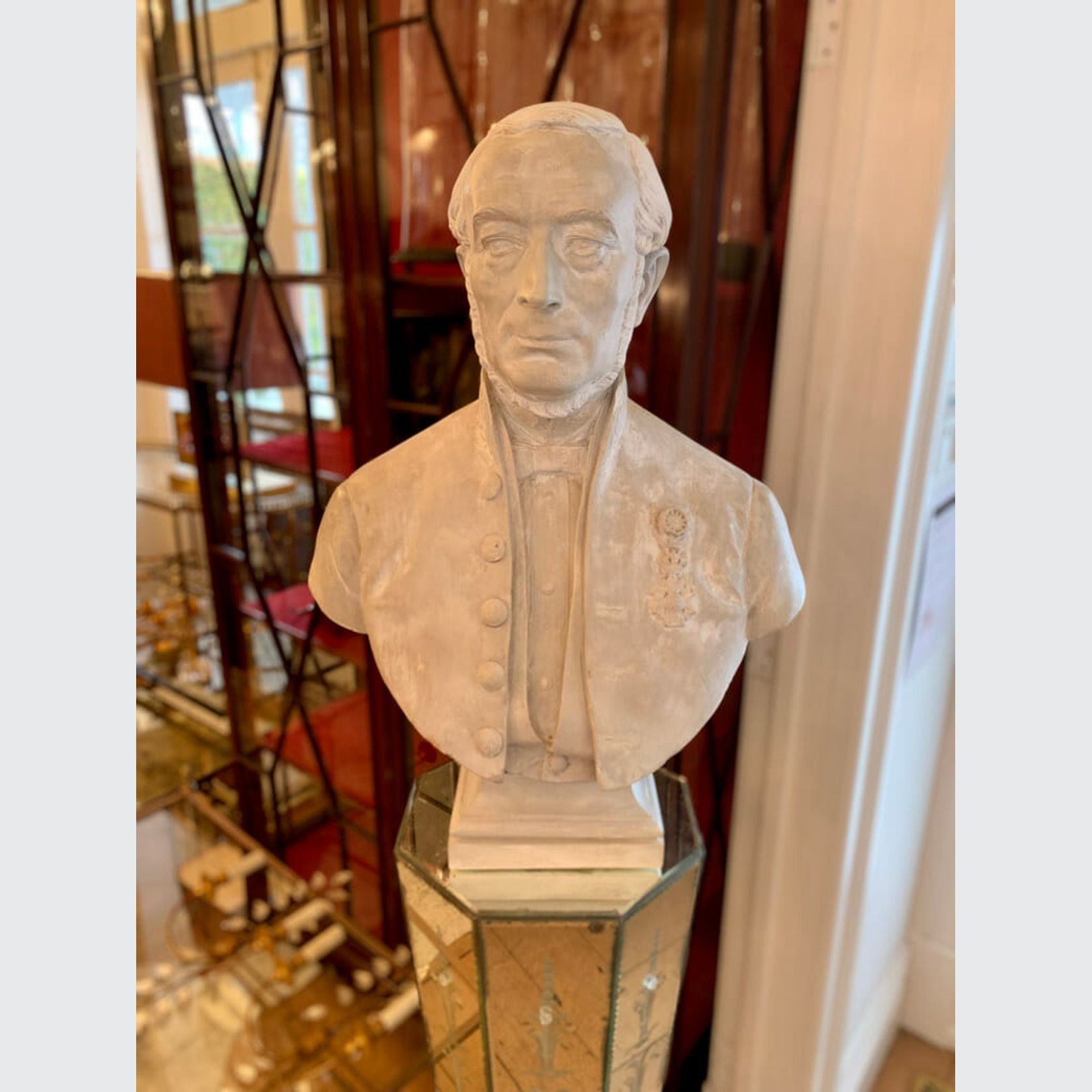 Antique Plaster Bust Of A Gentleman In Uniform gallery detail image