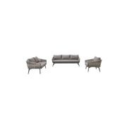 Kereru Aluminium and Rope Outdoor 3 Seater Sofa gallery detail image