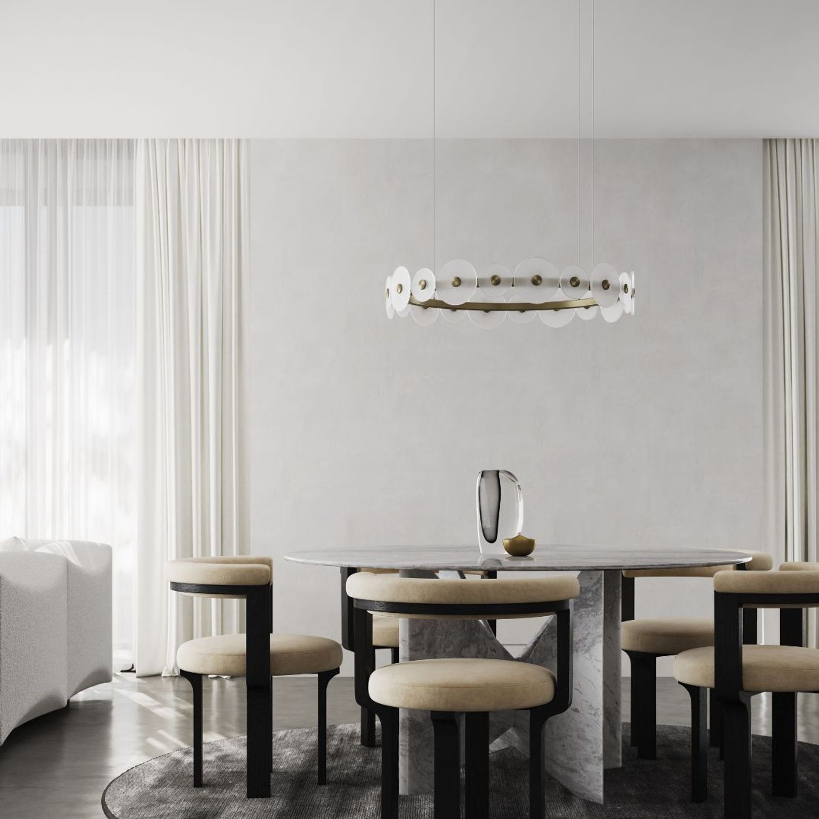 Coral Ring Pendant (20) - Frosted Glass gallery detail image