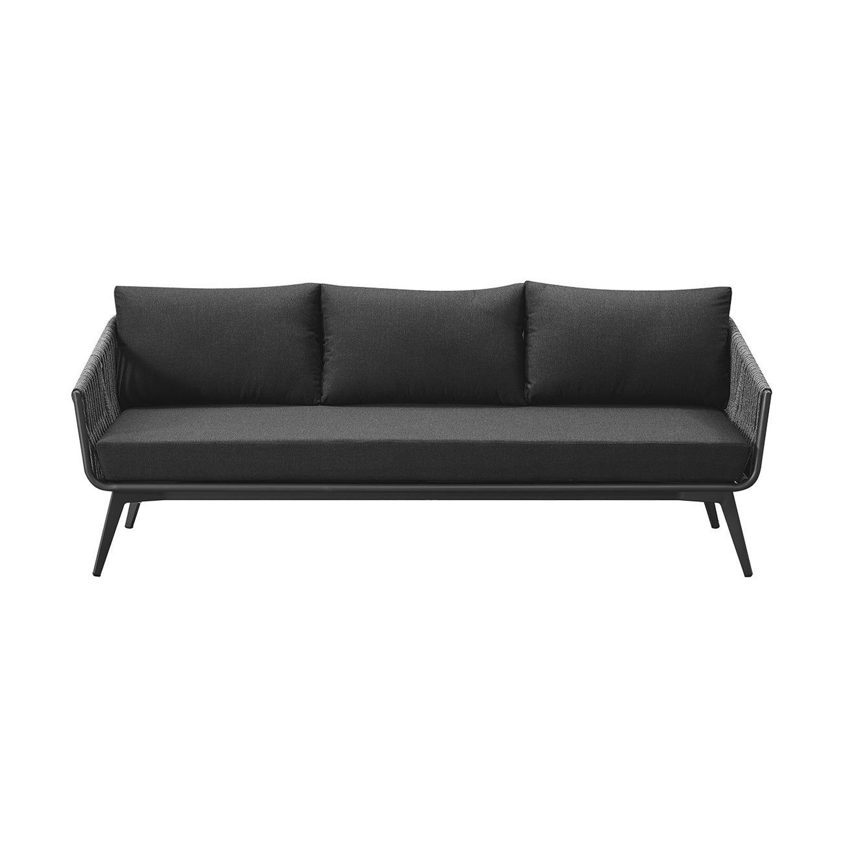 Kereru Aluminium and Rope Outdoor 3 Seater Sofa gallery detail image