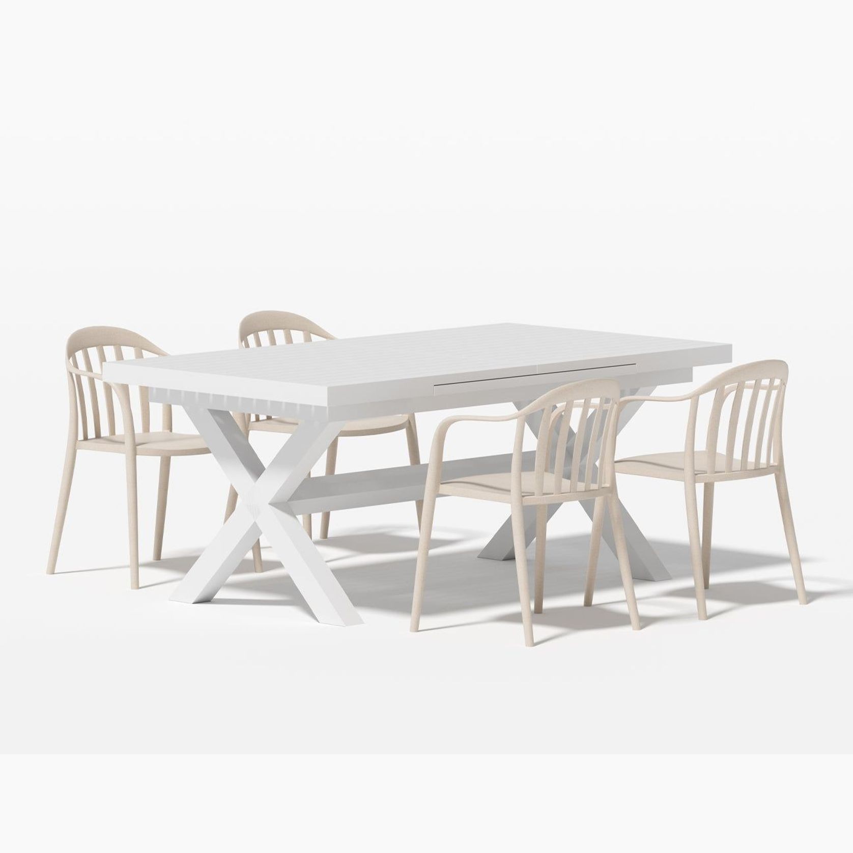 Tuba Extension Table With Alice Chairs 5-Piece Outdoor Dining Set gallery detail image