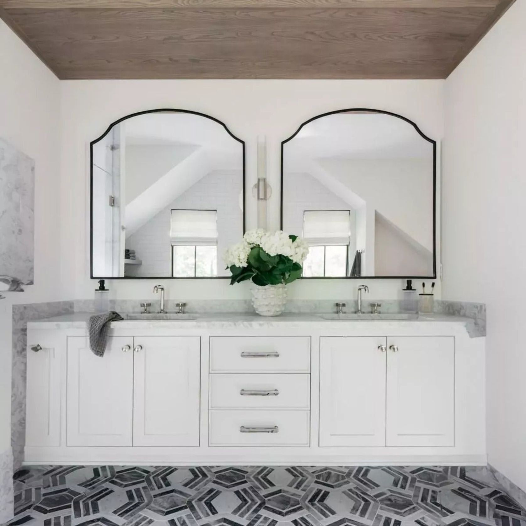 Bay 2 Light Glass Wall Light - Large in Old Bronze gallery detail image