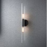Bay 2 Light Glass Wall Light - Large in Old Bronze gallery detail image