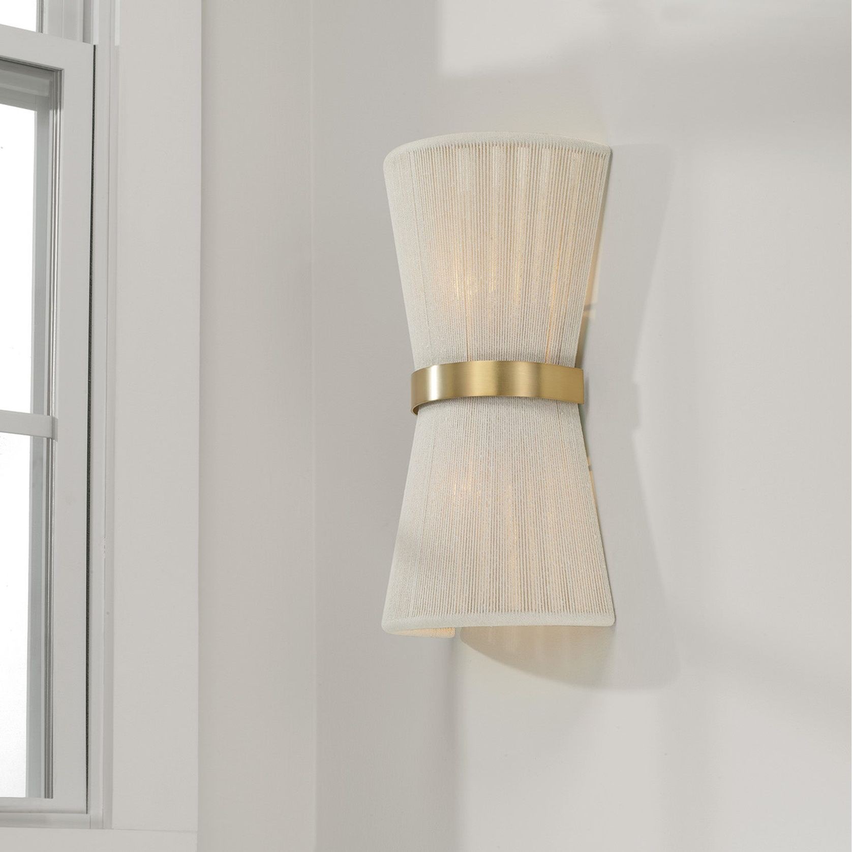 Fisher 2 Light Wall Light in Bleached Rope gallery detail image