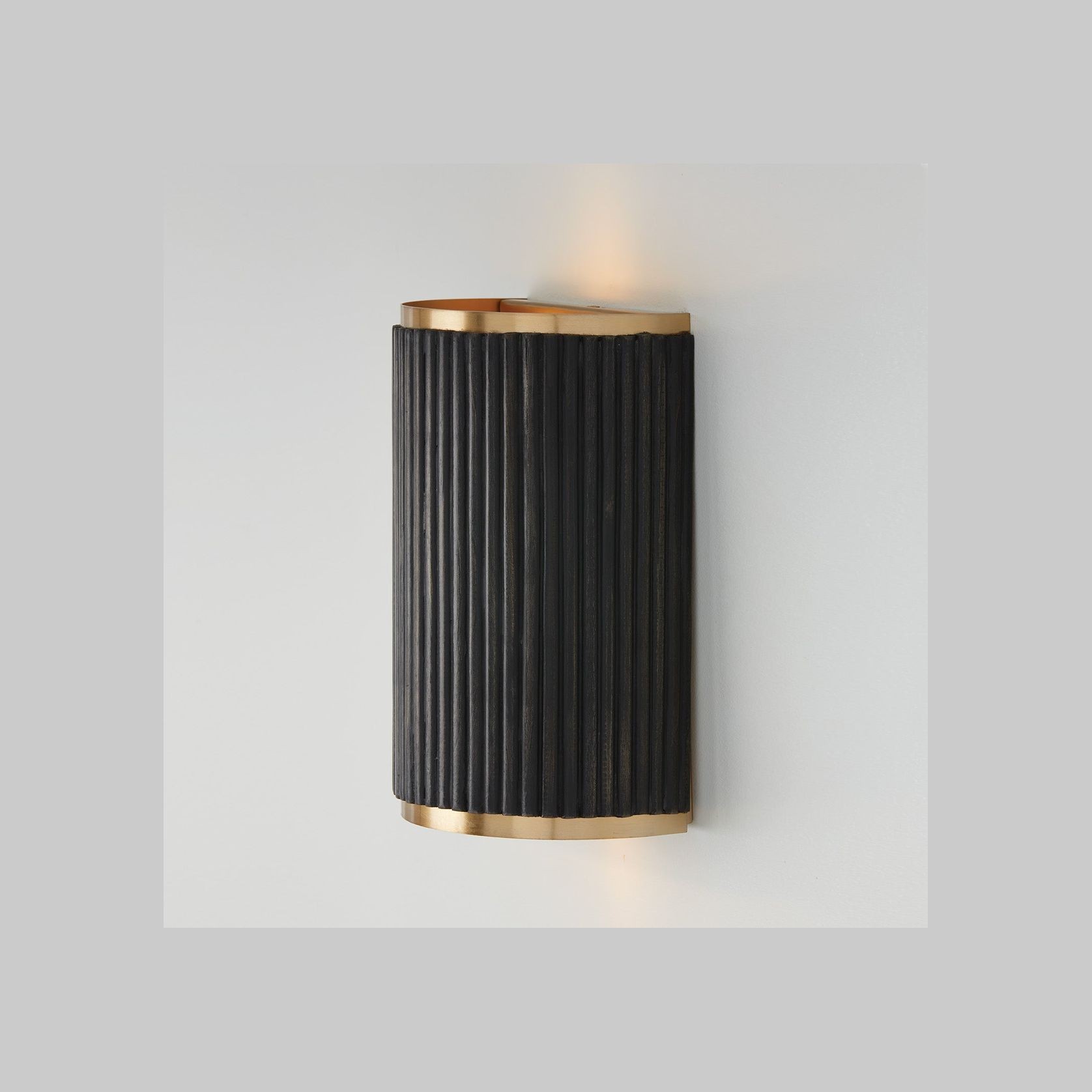 Cody 2 Light Wall Sconce In Black Stain & Matte Brass gallery detail image