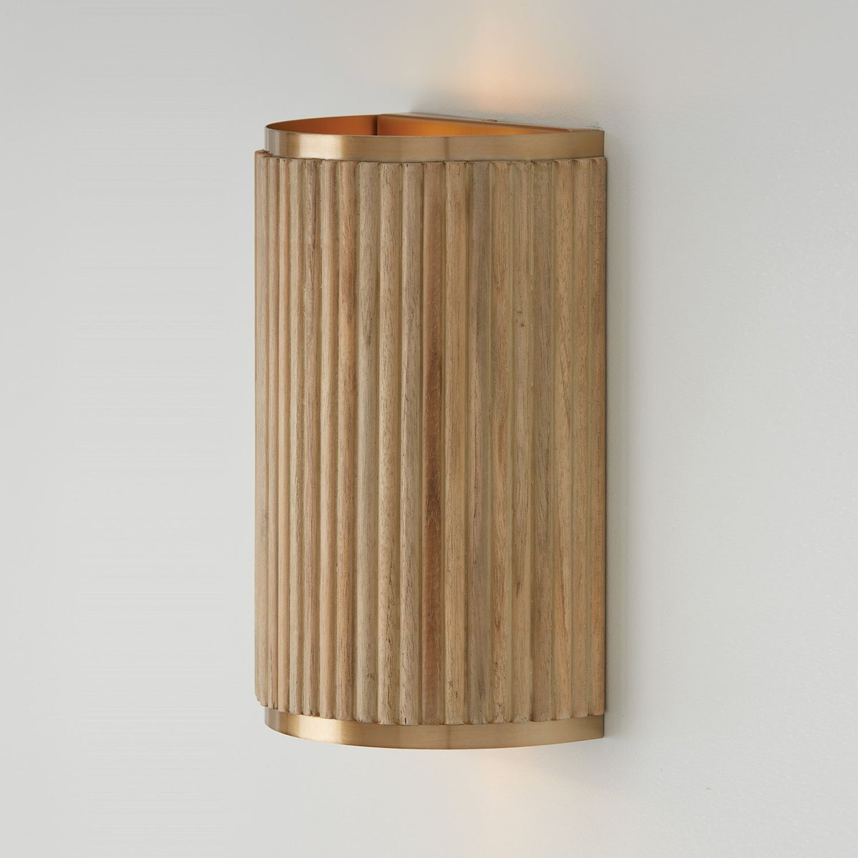 Cody 2 Light Wall Sconce In White Wash & Matte Brass gallery detail image
