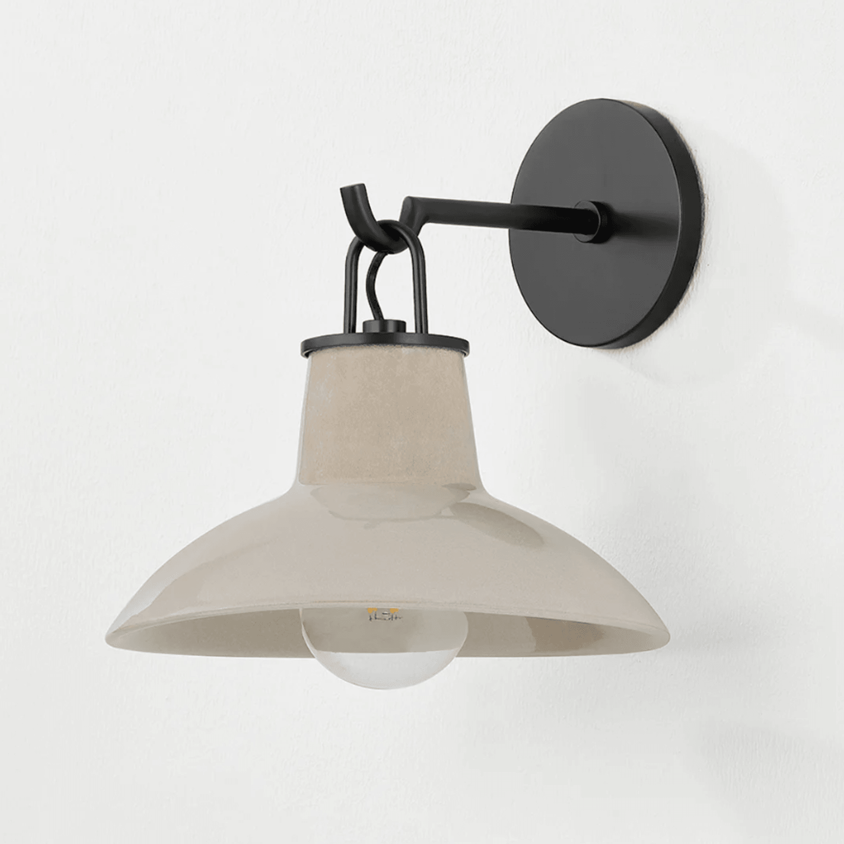 Potter 1 Light Wall Light Distressed Bronze & Ceramic Ivory Crackle gallery detail image