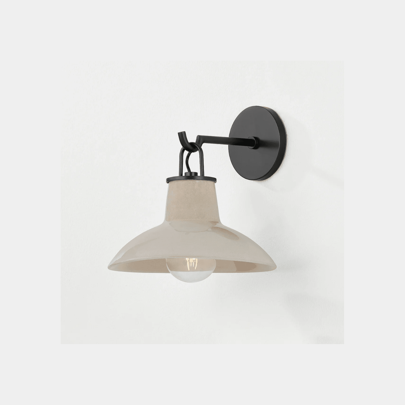 Potter 1 Light Wall Light Distressed Bronze & Ceramic Ivory Crackle gallery detail image