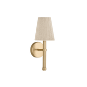 Fisher 1 Light Wall Light in Matte Brass & Bleached Rope gallery detail image