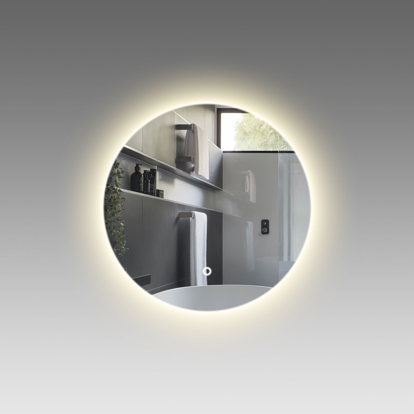 LED Back Light Polished Edge Round Mirror gallery detail image