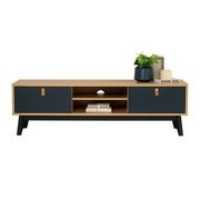CASTOR Entertainment TV Unit 150cm - Natural, Navy Blue & Black gallery detail image