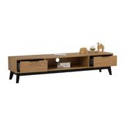 MALTON Entertainment TV Unit 180cm - Natural & Black gallery detail image