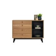 CASTOR Sideboard Buffet 125cm - Natural, Navy Blue & Black gallery detail image