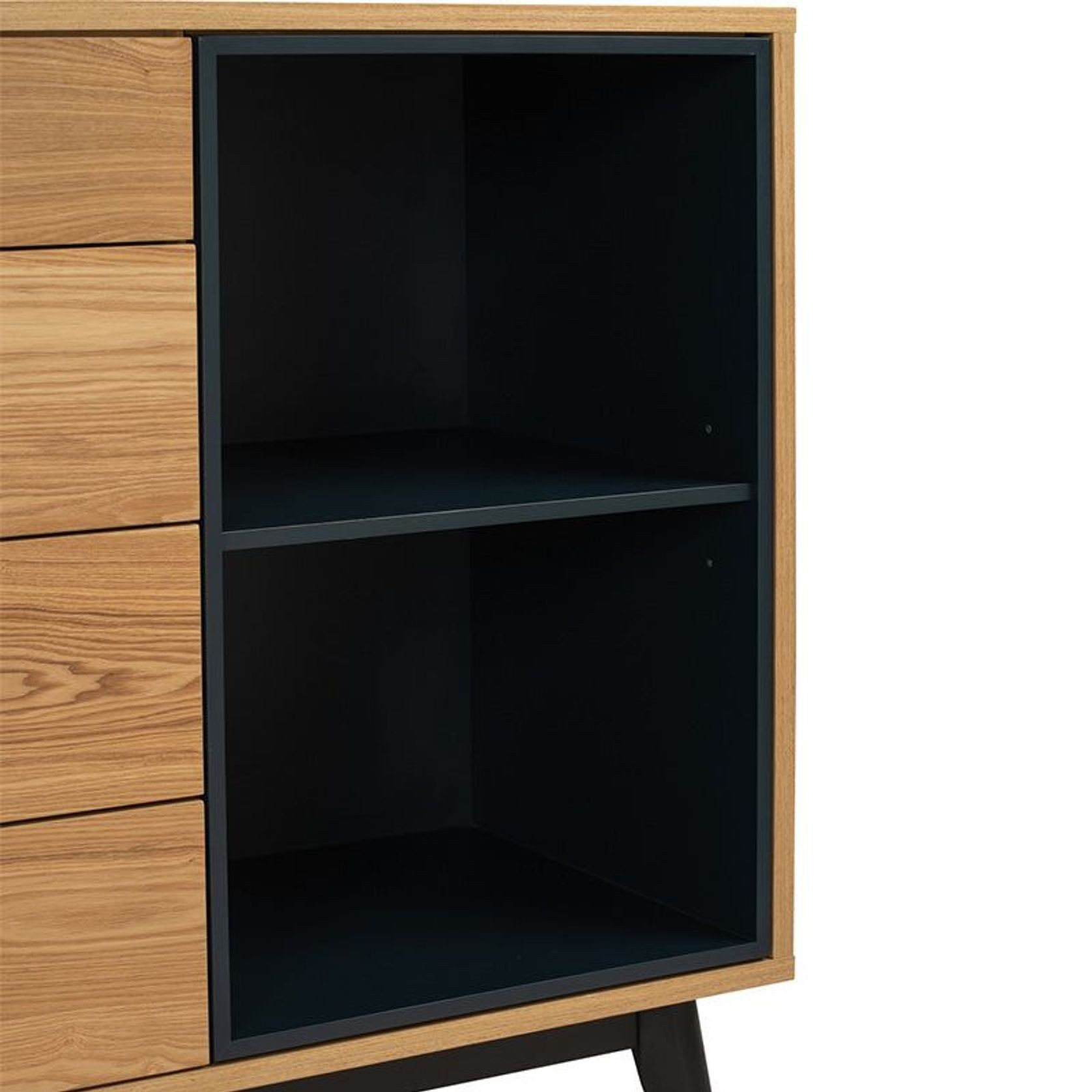 CASTOR Sideboard Buffet 125cm - Natural, Navy Blue & Black gallery detail image