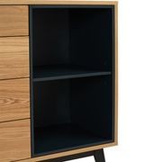 CASTOR Sideboard Buffet 125cm - Natural, Navy Blue & Black gallery detail image