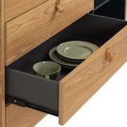 CASTOR Sideboard Buffet 125cm - Natural, Navy Blue & Black gallery detail image