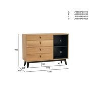 CASTOR Sideboard Buffet 125cm - Natural, Navy Blue & Black gallery detail image