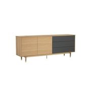 HOUSTON 200cm Sideboard Buffet - Oak & Grey gallery detail image