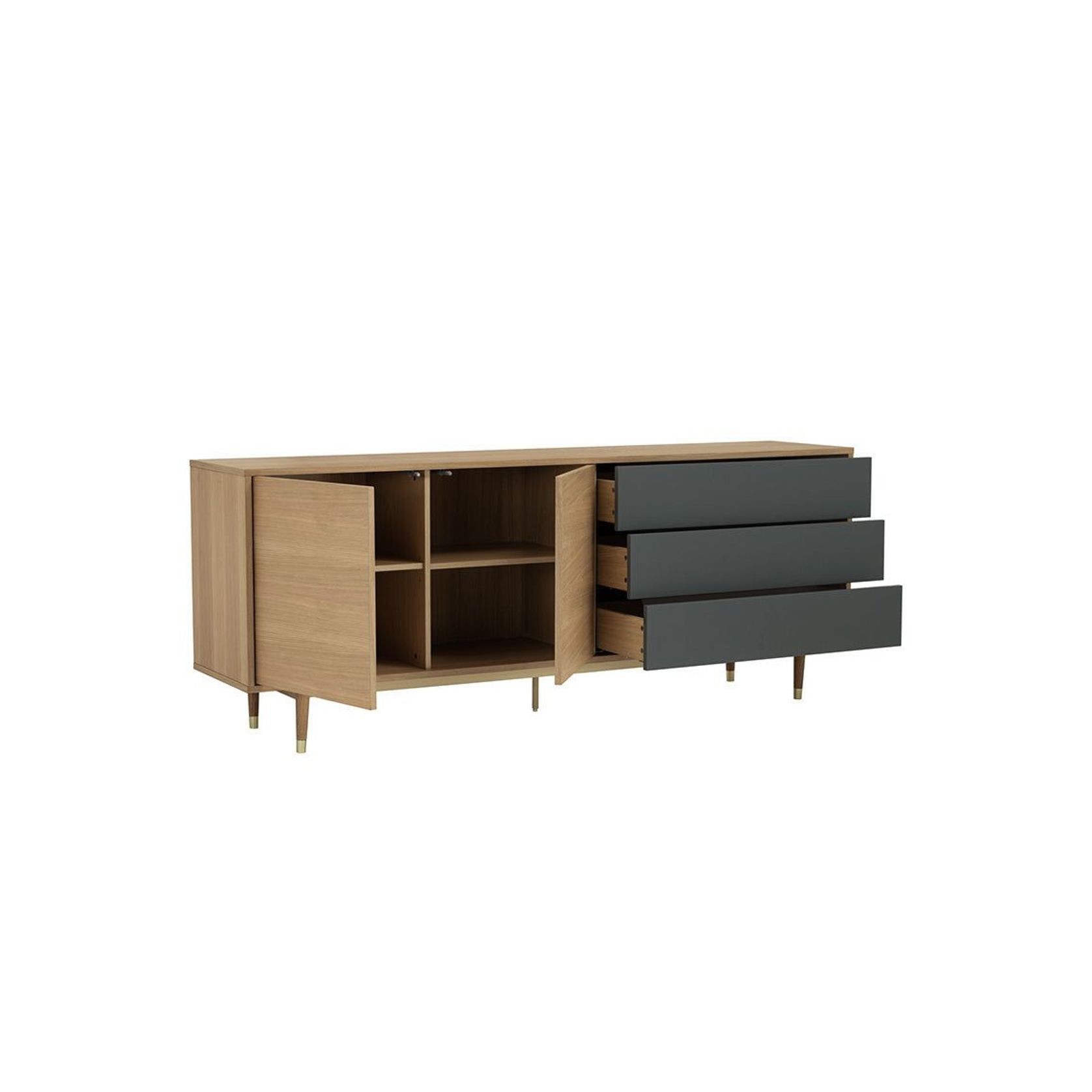 HOUSTON 200cm Sideboard Buffet - Oak & Grey gallery detail image