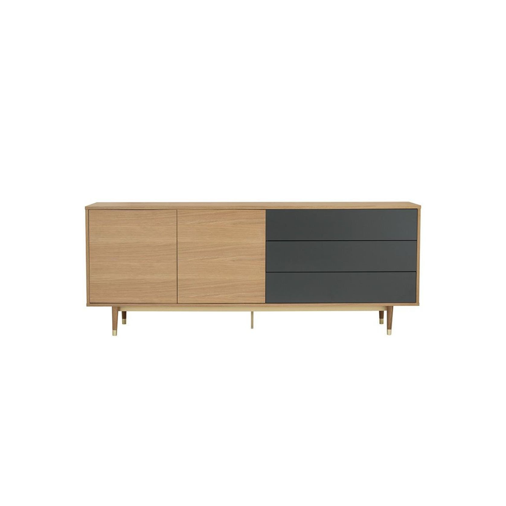 HOUSTON 200cm Sideboard Buffet - Oak & Grey gallery detail image